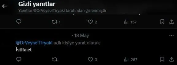 AKP’li Veysel Tiryaki eleştirilere dayanamadı, hesabındaki yanıtları gizledi