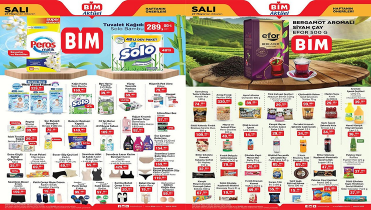 BİM'de 27 Mayıs'ta çay ve deterjanda dev indirim! (BİM 27 MAYIS SALI HAFTANIN ÖNERİLERİ KATALOĞU)