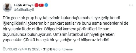 Fatih Altaylı aldığı tehdidi açıkladı: 'Bir grup haydut evimin önüne geldi'