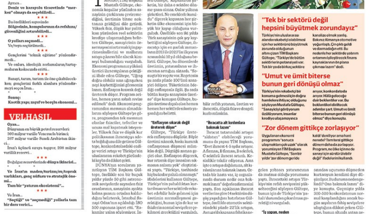 TİM Başkanı Mustafa Gültepe: Önlem almazsak, üretimde küçülen ülkelerden olacağız