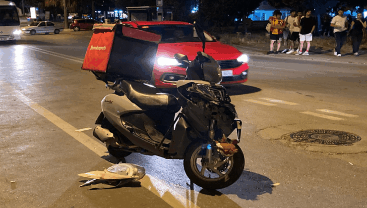 Motokurye ölümden döndü: O anlar kamerada