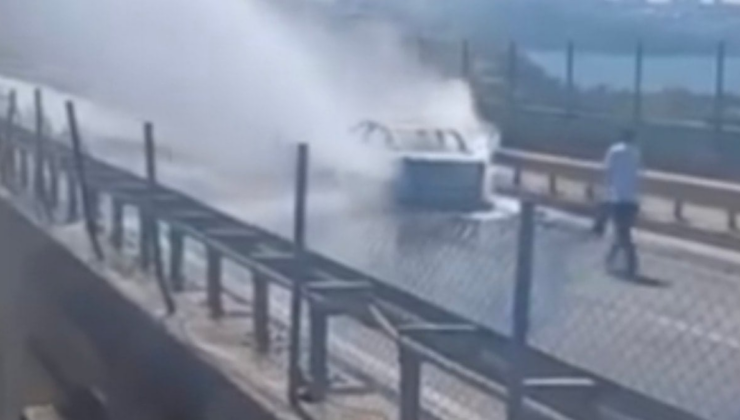 İstanbul'da köprü üzerinde hareketli dakikalar