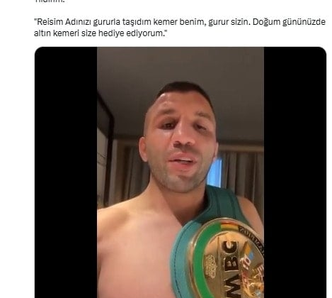 Dünya şampiyonu Türk boksör altın kemeri Sedat Peker'e ithaf etti! 'Adınızı gururla taşıdım'