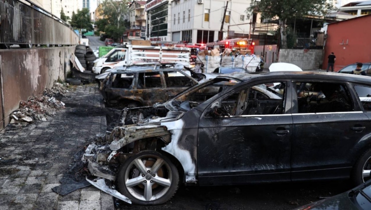 Ataşehir'de sanayi sitesinde çıkan yangın otelin otoparkına da sıçradı: Araçlar küle döndü