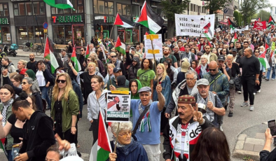 Stockholm’de Gazze protestosu