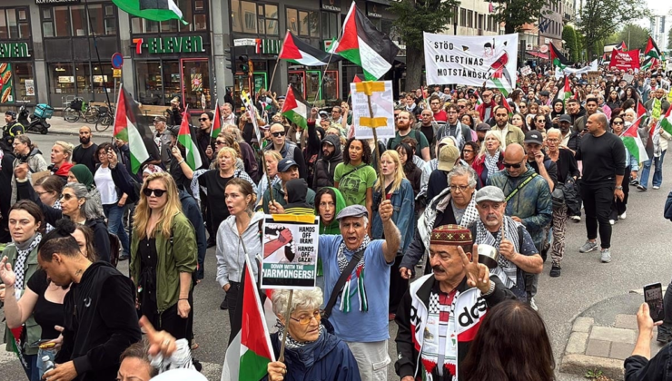 Stockholm’de Gazze protestosu