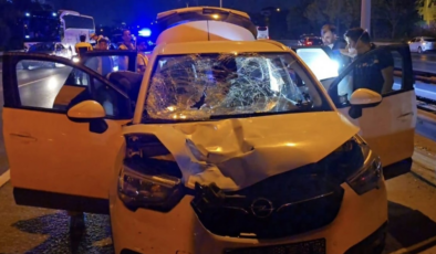 TEM Otoyolu'nda otomobilin çarptığı yaya can verdi