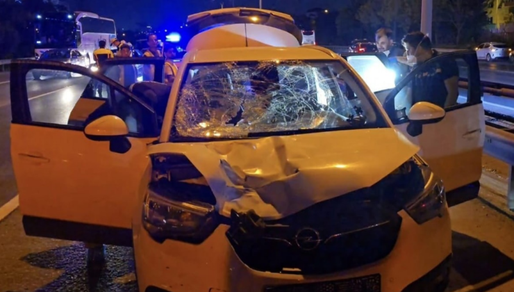 TEM Otoyolu'nda otomobilin çarptığı yaya can verdi