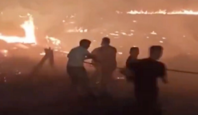 Burda'da düğünde atılan havai fişek yangına neden oldu