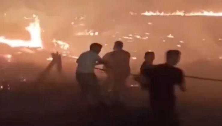 Burda'da düğünde atılan havai fişek yangına neden oldu