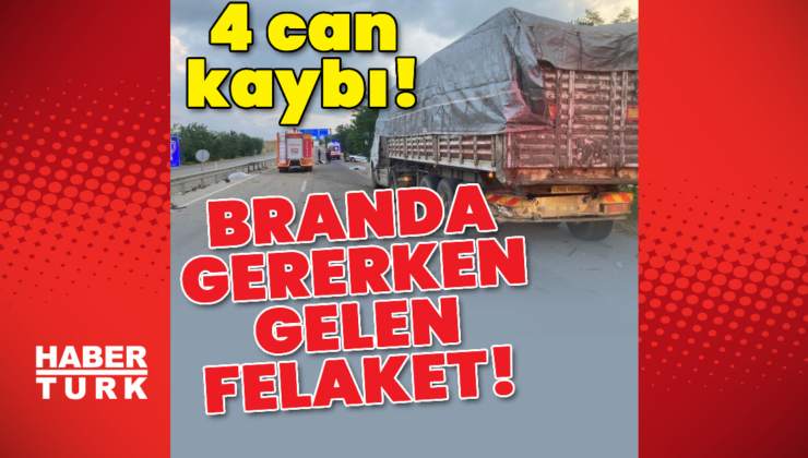 Emniyet şeridindeki TIR'a çaptı! 4 kişi öldü!