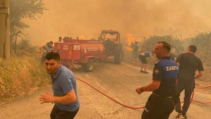 İzmir Menderes'te büyük yangın: Beş mahalle tahliye edildi, havalimanı uçuşlara kapandı