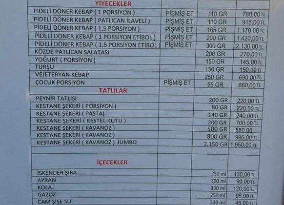 İskenderi 2 bin TL'ye satan mekanda çay bile ikram değil