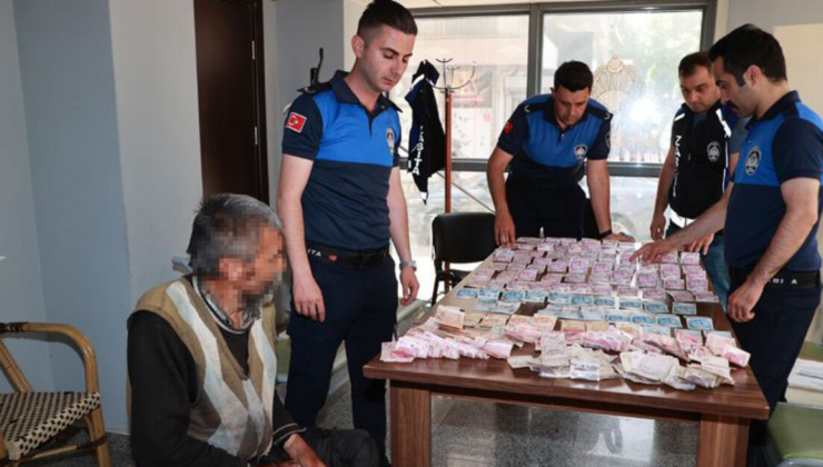 Dilenciden çıkan parayı 4 zabıta saydı! İşte günlük hasılat!