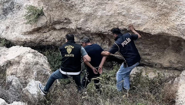 Mersin'de 17 yıl cezalı firari mağarada yakalandı