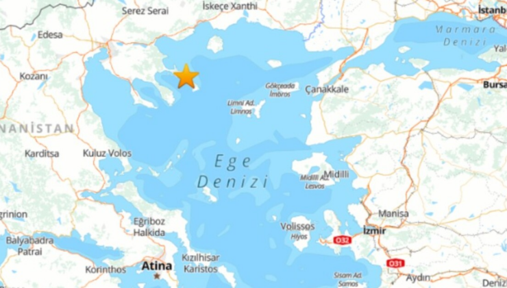 Gökçeada açıklarında 5.2 büyüklüğünde deprem