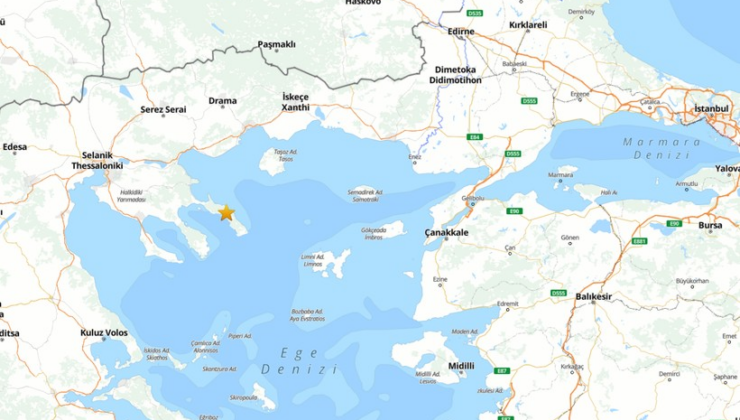Son dakika: Çanakkale açıklarında 5.2 büyüklüğünde deprem!