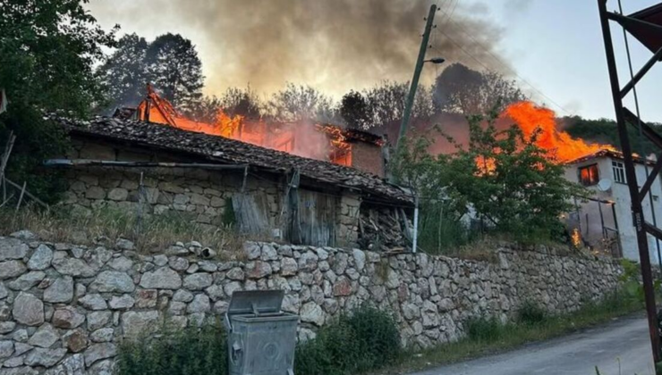 Amasya'da 4 ev yandı