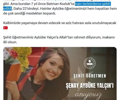 Yerlikaya'nın Aybüke Yalçın anması tepki çekti, 'terörist' ifadesi eksik kaldı