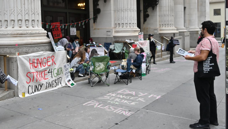 New York'taki üniversite öğrencilerinin Gazze için başlattıkları açlık grevi 14. gününde