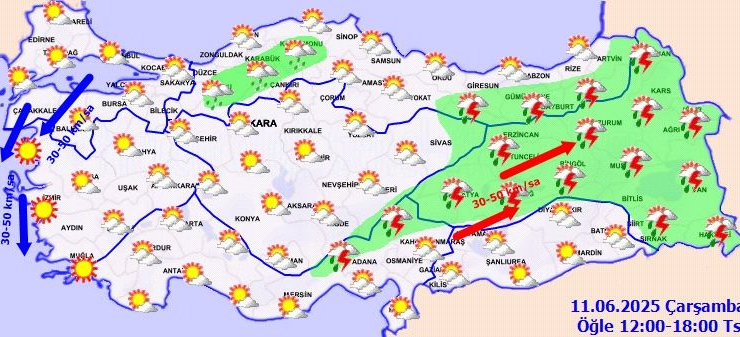 Yağmur ve kuvvetli rüzgar etkili olacak