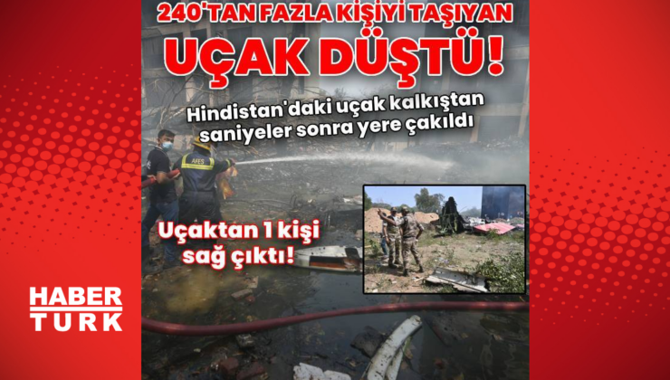 Hindistan'da 242 kişiyi taşıyan uçak düştü