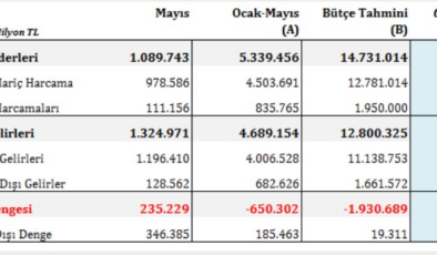 Hazine ve Maliye Bakanlığı açıkladı: Bütçe mayısta fazla verdi