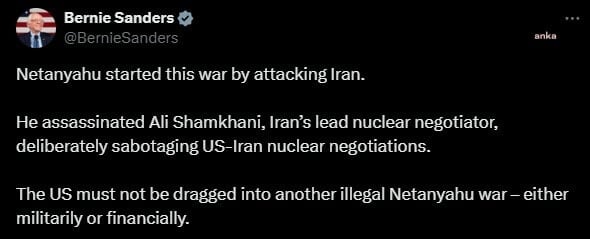 ABD'li senatörden kritik Netanyahu çıkışı