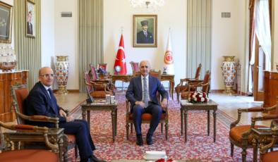 TBMM Başkanı Kurtulmuş, Bakan Şimşek'i kabul etti