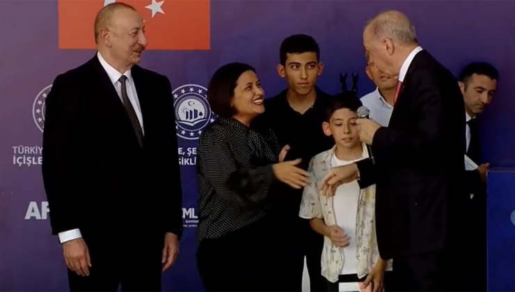 Erdoğan'la vatandaş arasında anahtar teslim töreninde ilginç diyalog