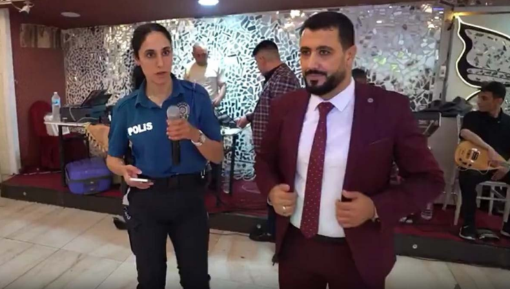 Kadın polisin Suriyelilerin düğününde yaptığı anons sosyal medyada gündem oldu