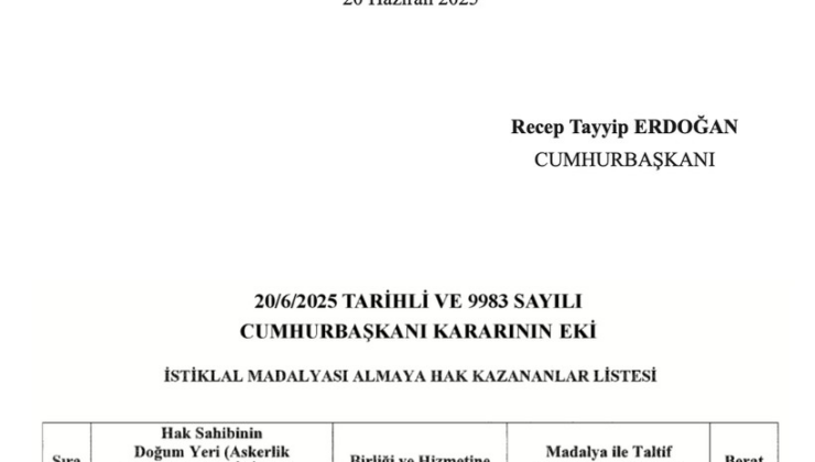 6 kahraman tespit edildi, Erdoğan imzaladı: 6 kişiye İstiklal Madalyası