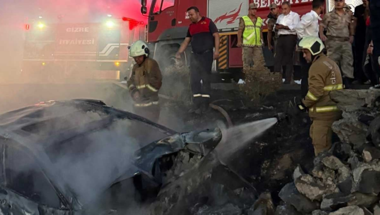 Kayaya çarpıp alev alan otomobilin sürücüsü öldü