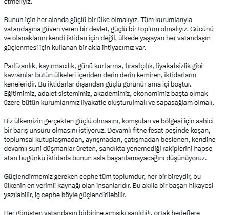 İmamoğlu'ndan dikkat çeken 'İç Cephe' açıklaması