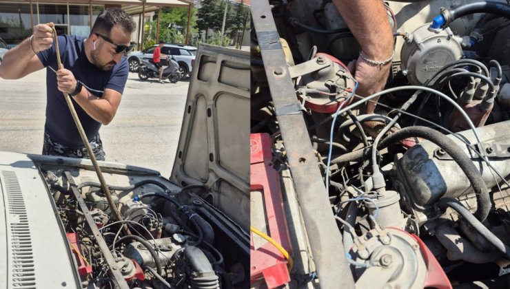 Aracının motoruna baktı, hayatının şokunu yaşadı