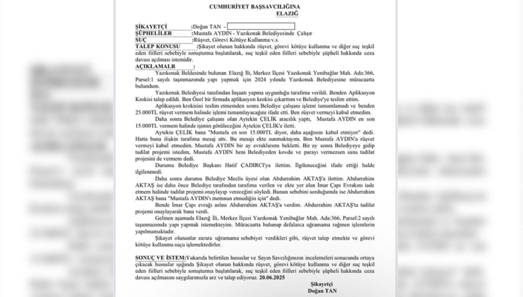 BBP’li belediyede rüşvet skandalı iddiası… Müteahhitte işlem engeliyle rüşvet baskısı