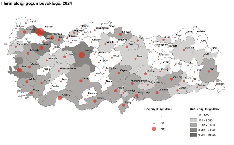 Türkiye'de 2024'te 2 milyondan fazla kişi iller arası göç etti - Resim : 2
