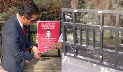 Zafer Partisi Altındağ İlçe Başkanı Erkut ŞAHİN’den sert tepki!  Şehidimizden rahatsız olan vatan hainleri Şehitlerimizin adına astığımız afişleri sökmüşler..