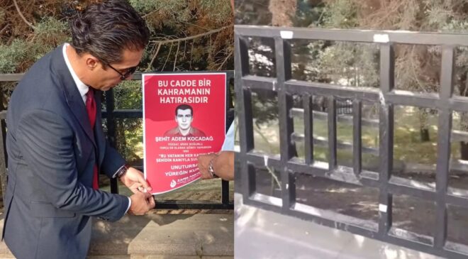 Zafer Partisi Altındağ İlçe Başkanı Erkut ŞAHİN’den sert tepki!  Şehidimizden rahatsız olan vatan hainleri Şehitlerimizin adına astığımız afişleri sökmüşler..