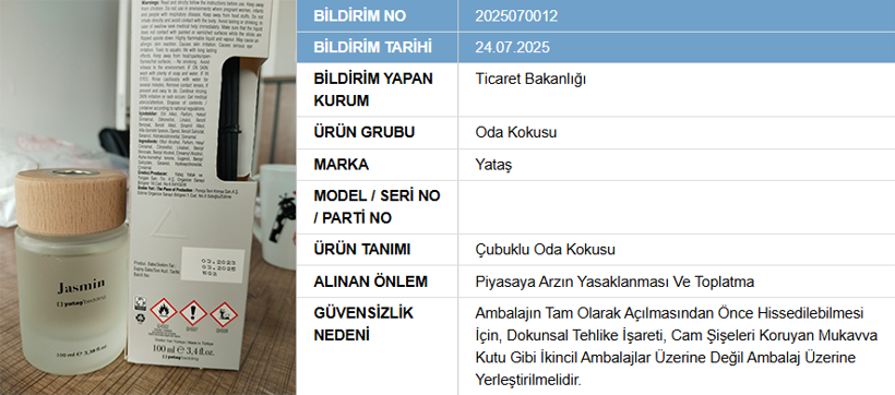 Ticaret Bakanlığı'ndan Yataş ürününe toplatma kararı! Güvensiz bulundu - Resim : 1