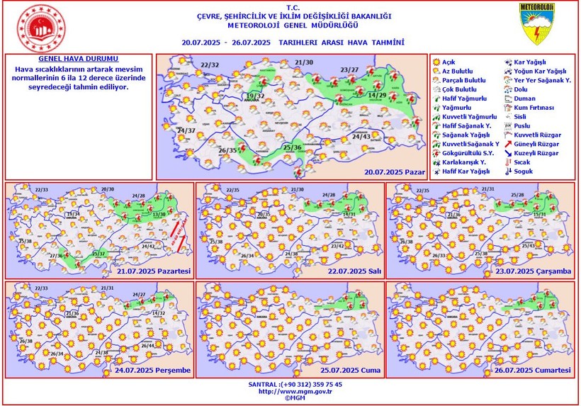Türkiye bu hafta kavrulacak! Meteoroloji uyardı: Sıcaklıklar normallerin 6-12 derece üzerinde - Resim : 1