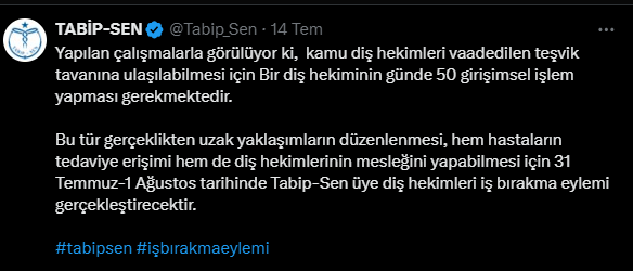 Diş hekimleri 2 gün iş bırakıyor: Ağız ve diş randevusu olanlar dikkat