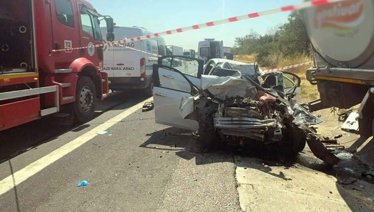 Tekirdağ'da kamyon ile otomobil çarpıştı: 4 ölü