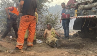Eskişehir'de yangından kurtarılan işçinin görüntüleri: Abi, her tarafıma su dökün!