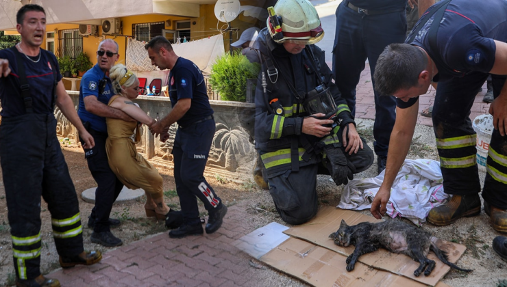 Dumandan etkilenen kedinin imdadına itfaiye ekipleri yetişti, sahibi gözyaşlarına boğuldu