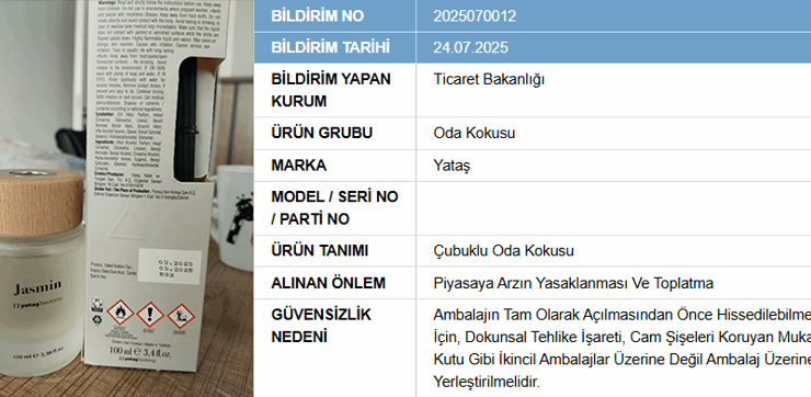 Ticaret Bakanlığı'ndan Yataş ürününe toplatma kararı! Güvensiz bulundu