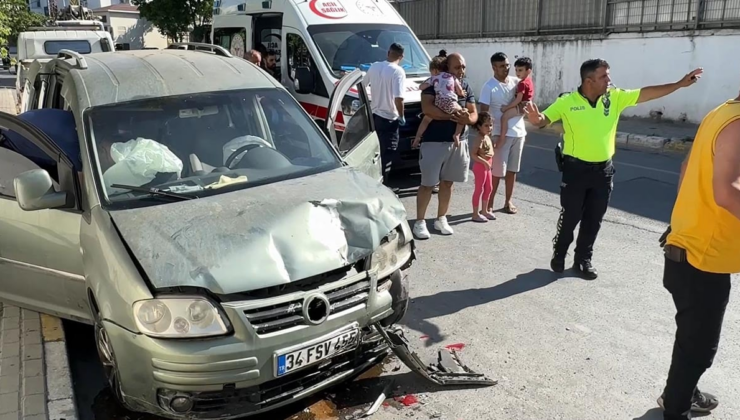 Çocuğu fenalaşınca arabayı park etti! Bu kez ticari araç çarptı