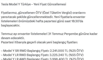 Tesla'dan zam kararı! Fiyatlar Türkiye'de fırladı