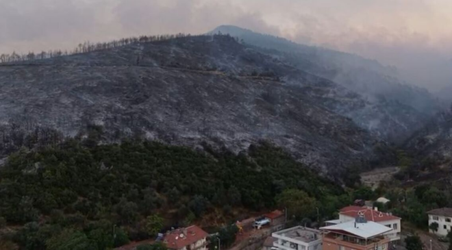 Bursa’daki yangın bölgesi dronla görüntülendi