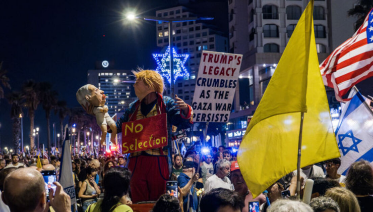 Tel Aviv'de binlerce kişiden protesto